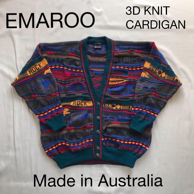 美品 希少 ビンテージ EMAROO 3Dニットカーディガン ワイドシルエット | フリマアプリ ラクマ