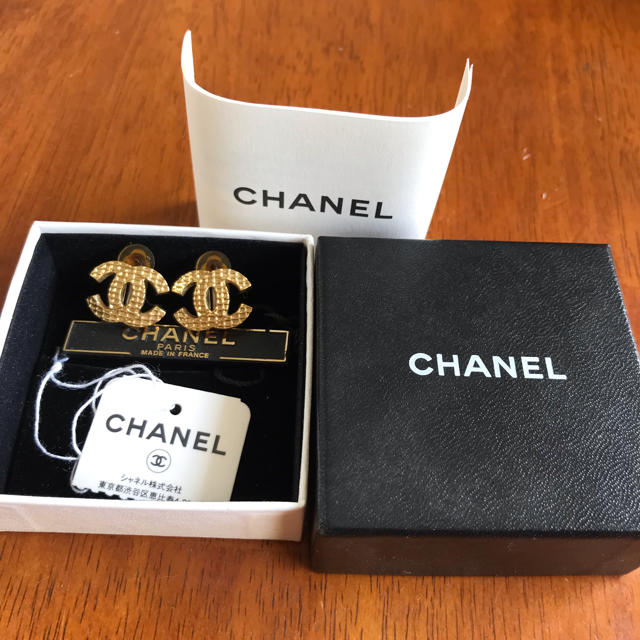 エルメス♥︎シャネル CHANEL イヤリング ゴールド CoCoマーク 箱タグ付き