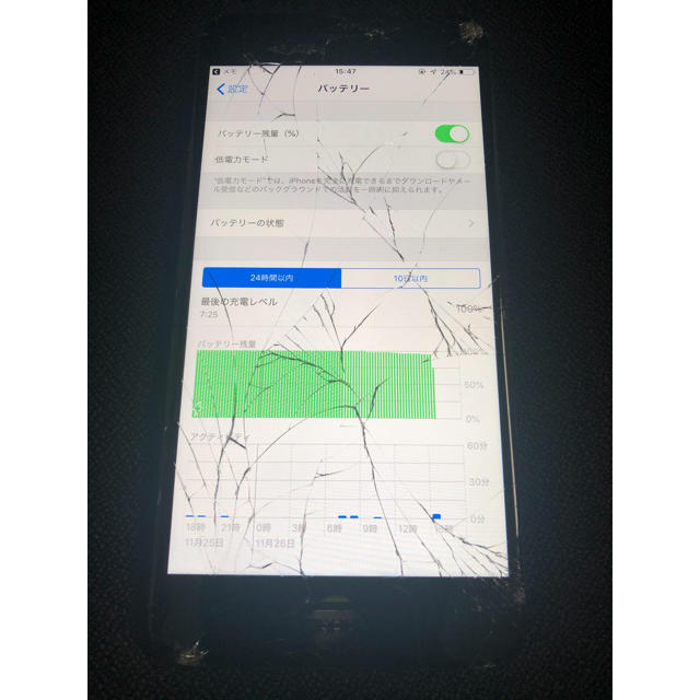 iPhone(アイフォーン)のiPhone 7plus 割れパネル スマホ/家電/カメラのスマートフォン/携帯電話(その他)の商品写真
