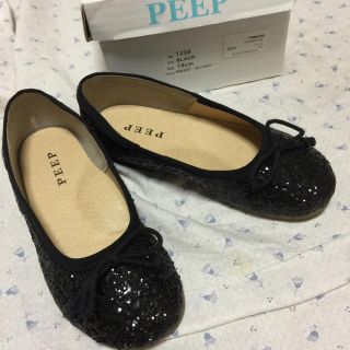 ザラ(ZARA)のPEEP 19cm  8820円 キッズ キラキラ ラメ バレエシューズ(フォーマルシューズ)