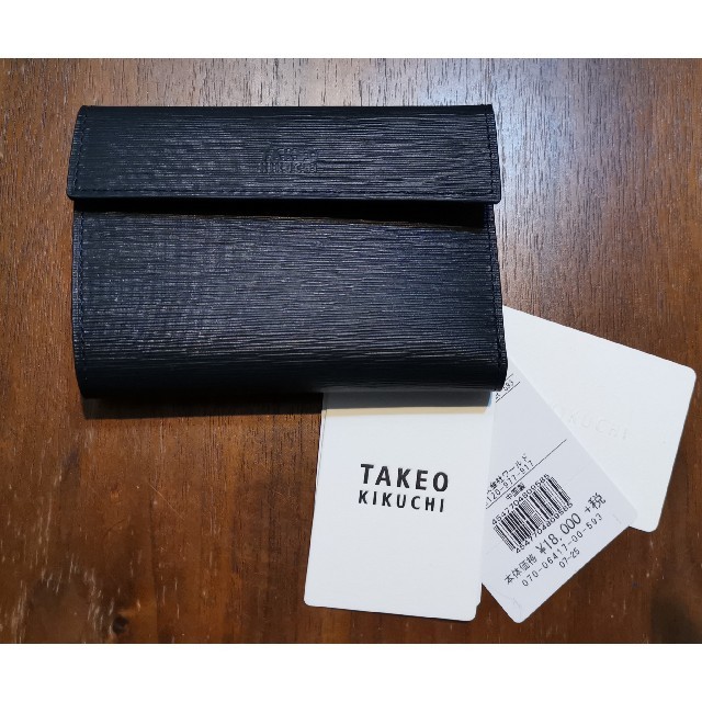 TAKEO KIKUCHI(タケオキクチ)のタケオキクチ　新品　メンズ　レザーウォレット(ネイビー/ネオンブルー) メンズのファッション小物(折り財布)の商品写真