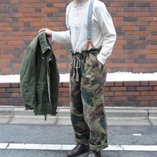 本物の 50s ベルギー軍 ブラッシュストロークカモ オーバー パンツ