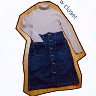 ダブルクローゼット(w closet)のw closet デニムスカート(ひざ丈スカート)