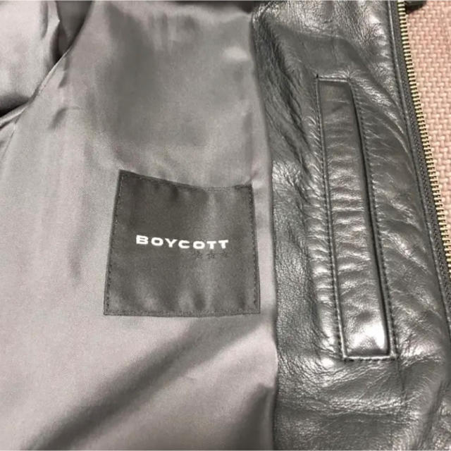 BOYCOTT(ボイコット)のボイコット　シングル　ライダース　ジャケット　リアルレザー　boycott メンズのジャケット/アウター(ライダースジャケット)の商品写真