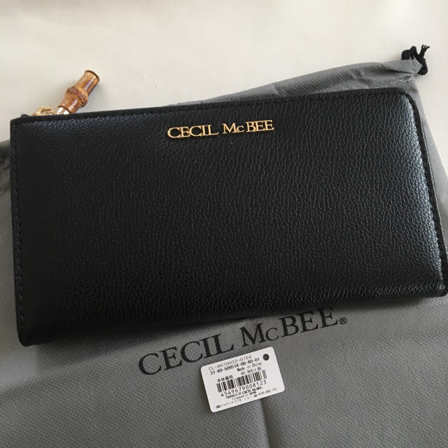 CECIL McBEE(セシルマクビー)の新品 セシルマクビー L字ファスナー 長財布 ウォレット ブラック 黒 レディースのファッション小物(財布)の商品写真