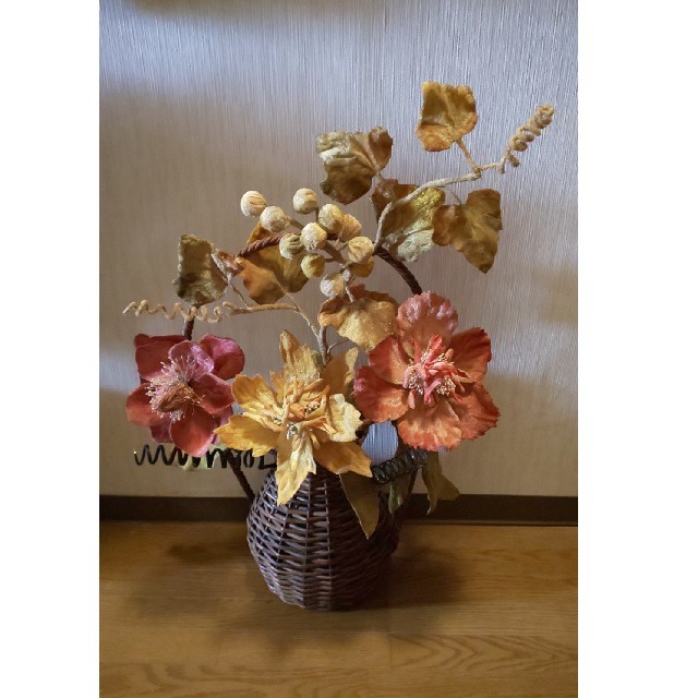 造花 フラワーアレンジ デコ カゴ 飾りハンドメイド