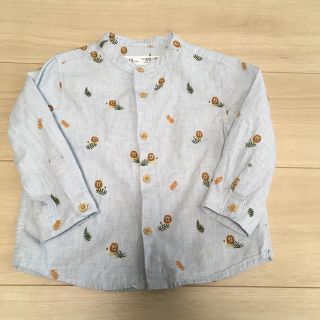 ザラキッズ(ZARA KIDS)の【専用です】ZARA BABY ノーカラーシャツ80cm(シャツ/カットソー)