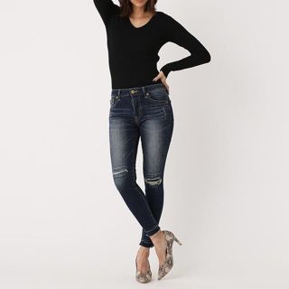 アズールバイマウジー(AZUL by moussy)のREPAIR DENIM SKINNY/リペアデニムスキニー(デニム/ジーンズ)