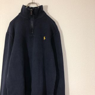 ポロラルフローレン(POLO RALPH LAUREN)のPolo ラルフローレン ハーフジップ コットン ニット スウェット 刺繍 古着(スウェット)