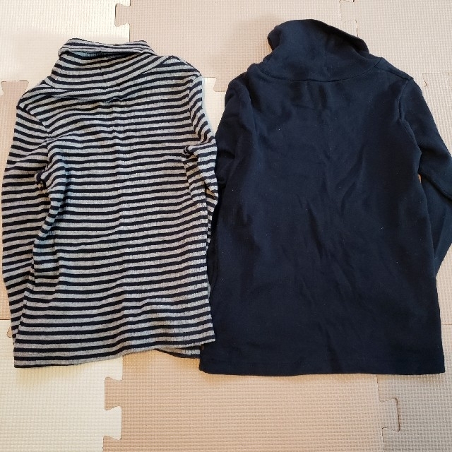 PETIT BATEAU(プチバトー)のプチバトー ハイネックコットンカットソー2点 4ans/104cm キッズ/ベビー/マタニティのキッズ服女の子用(90cm~)(Tシャツ/カットソー)の商品写真