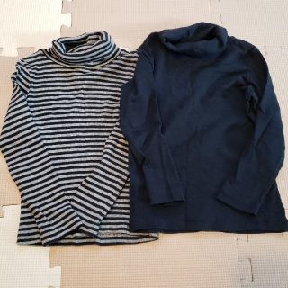 プチバトー(PETIT BATEAU)のプチバトー ハイネックコットンカットソー2点 4ans/104cm(Tシャツ/カットソー)