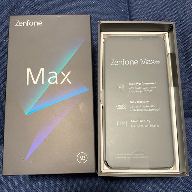 zenfoneほぼ新品 SIMフリースマホ ASUS zenfone max m2 シルバー