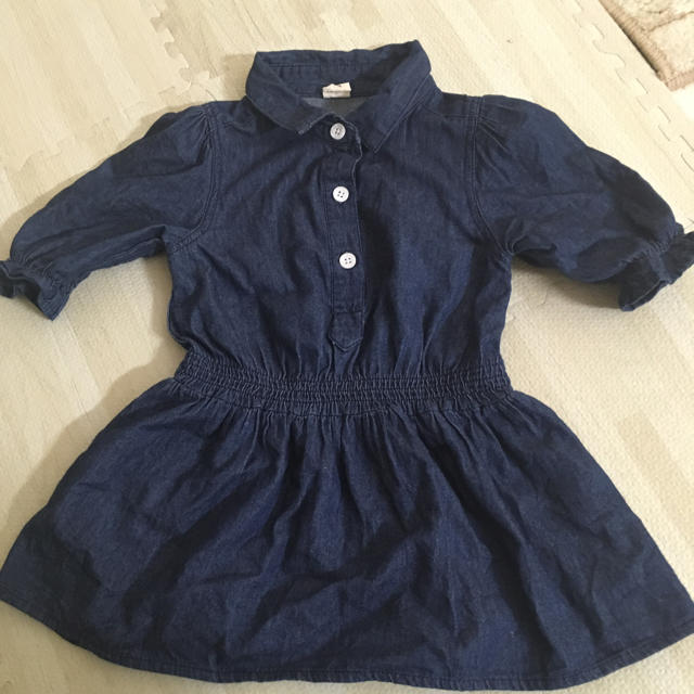 お値下げ デニムワンピース キッズ/ベビー/マタニティのキッズ服女の子用(90cm~)(ワンピース)の商品写真