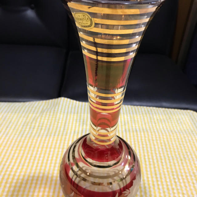 BOHEMIA Cristal(ボヘミア クリスタル)のイタリア ボヘミアン クリスタル  カット 花瓶    ５２１ インテリア/住まい/日用品のインテリア小物(花瓶)の商品写真