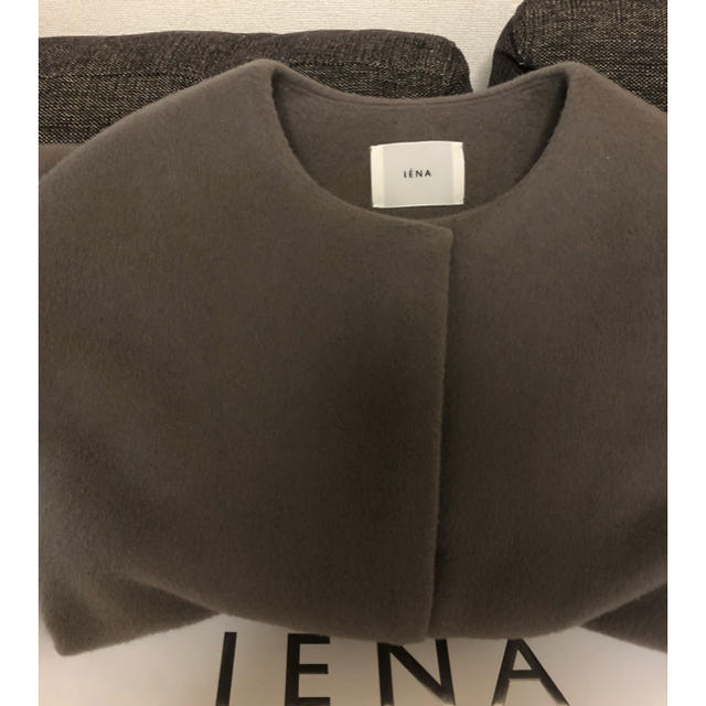 IENA(イエナ)のIENA/ラムウールノーカラーコート☆グレー38☆新品 レディースのジャケット/アウター(ロングコート)の商品写真