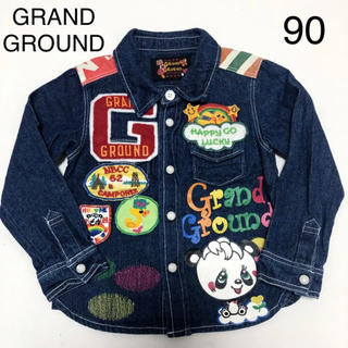 グラグラ(GrandGround)のデニムシャツ(90)(ブラウス)