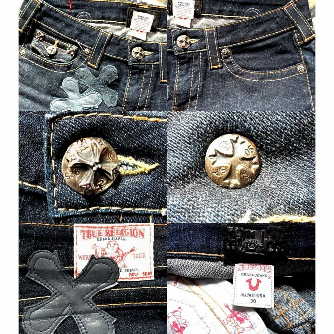 True Religion(トゥルーレリジョン)の新品同様ソファアリ カスタム ジーンズ30トゥルーレリジョン革レザーパッチ メンズのパンツ(デニム/ジーンズ)の商品写真