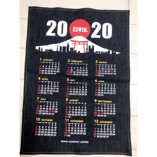 EDWIN デニムカレンダー2019 ノベルティ 非売品 エドウィン インテリア/住まい/日用品の文房具(カレンダー/スケジュール)の商品写真
