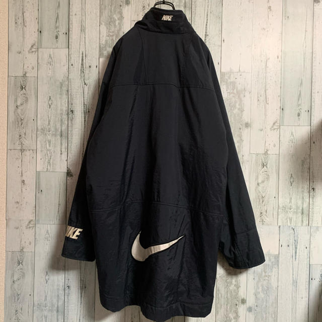 90's  NIKE ナイキ  銀タグ スウォッシュ 中綿ナイロンベンチコート