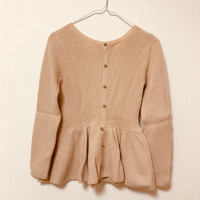Rirandture♡バックパールが可愛いペプラムニット 【返品送料無料