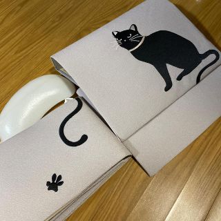 軽装帯 黒猫 グレー(帯)