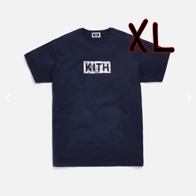 KITH Floral Box Logo SS Tee Navy XLトップス