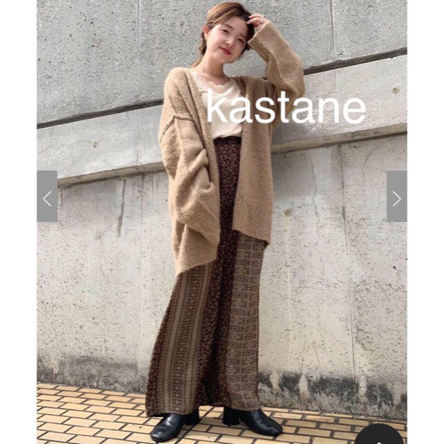 Kastane(カスタネ)のラスト♡カスタネ♡パネル柄パンツ♡ブラウン レディースのパンツ(カジュアルパンツ)の商品写真