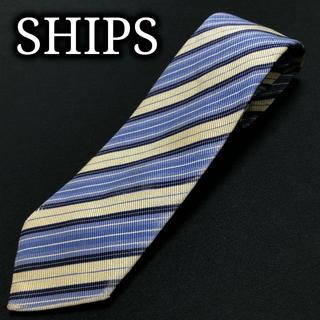 シップス(SHIPS)のシップス レジメンタル ブルー＆イエロー ネクタイ コットン A102-G21(ネクタイ)