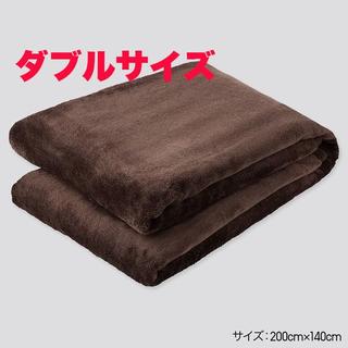 ユニクロ(UNIQLO)のユニクロ ヒートテック毛布 ダブル ブラウン(毛布)