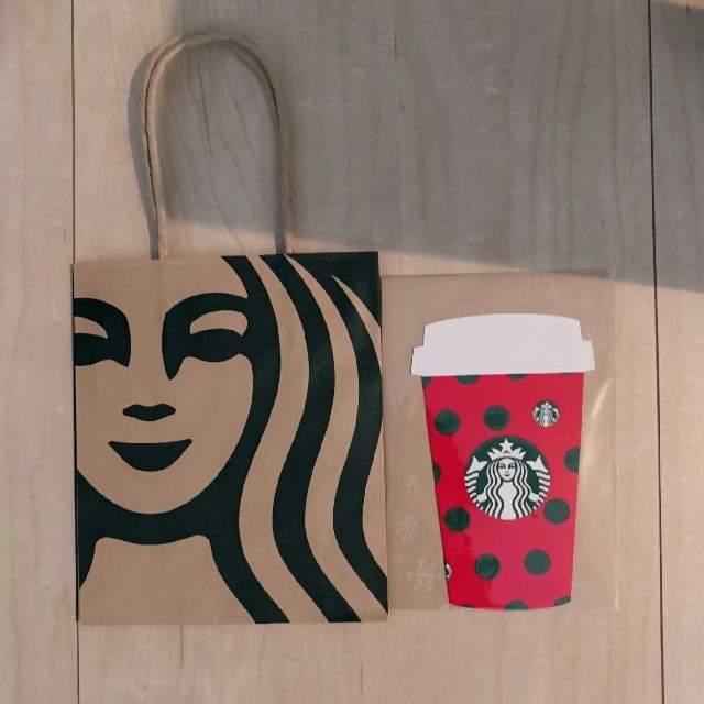 Starbucks Coffee(スターバックスコーヒー)のホリデー カード＆ミニサイズのショッパー 紙袋 ポイント消化 エンタメ/ホビーのアニメグッズ(カード)の商品写真