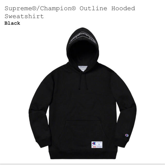 Supreme Champion Hooded Sweatshirt M 黒