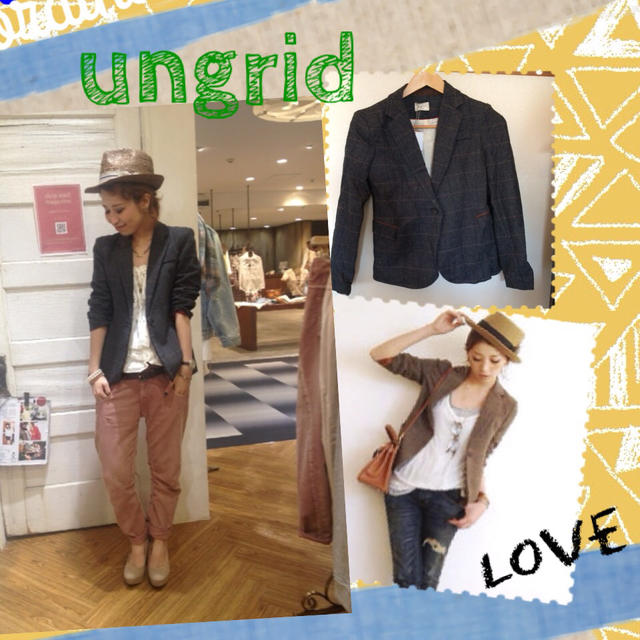 Ungrid(アングリッド)のungrid 新品チェックジャケット レディースのジャケット/アウター(テーラードジャケット)の商品写真