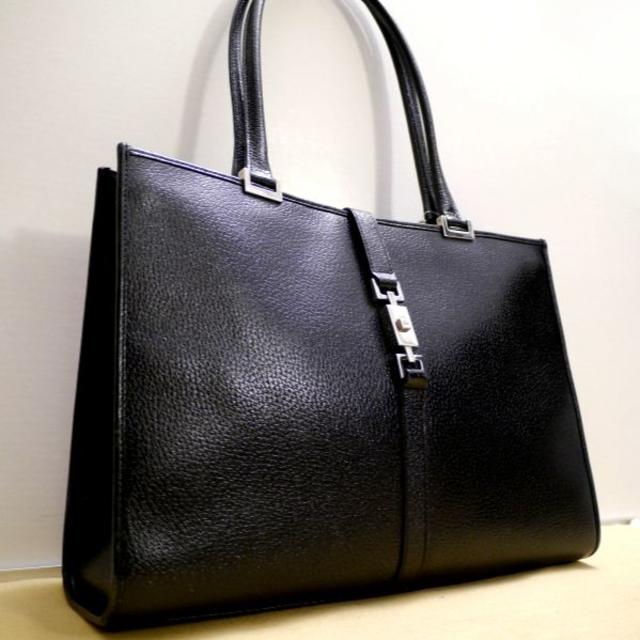 美品◇GUCCI グッチ ジャッキー A4対応ビジネス可 レザー トート