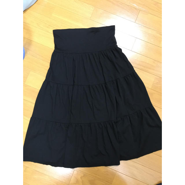 UNIQLO(ユニクロ)のユニクロ　ミモレ丈スカート　ブラック　2way レディースのスカート(ロングスカート)の商品写真