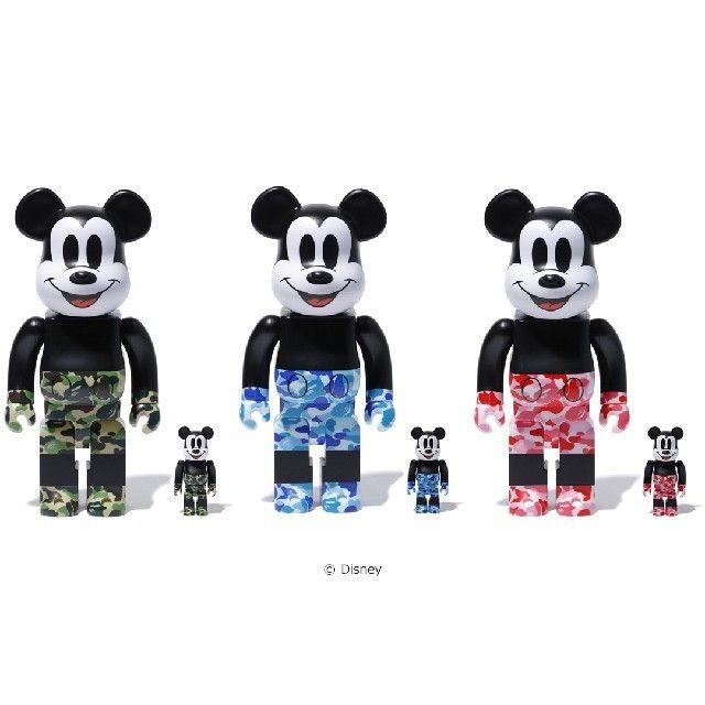 超人気の MEDICOM 3体セット 400% 100% ミッキー BAPE ベアブリック