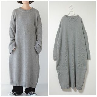 メルロー(merlot)の新品　フィリル　ワイドニットワンピース　グレー(ロングワンピース/マキシワンピース)