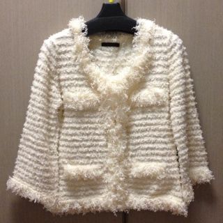 美品☆フリンジジャケット(ノーカラージャケット)