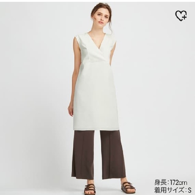 UNIQLO(ユニクロ)のUNIQLO ハイウェストドレープワイドストレートパンツ レディースのパンツ(カジュアルパンツ)の商品写真