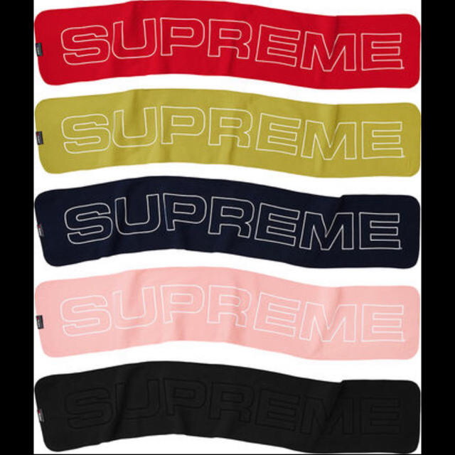 Supreme 17AW POLARTECロゴフリースマフラー ブラック