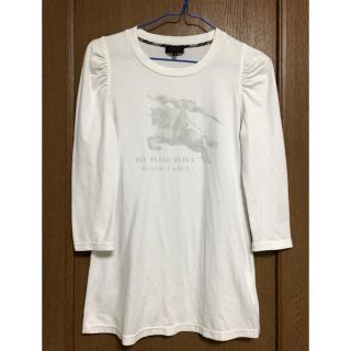 バーバリーブラックレーベル(BURBERRY BLACK LABEL)の1回使用 レディスバーバリーブラックレーベル白カットソー(Tシャツ/カットソー(七分/長袖))