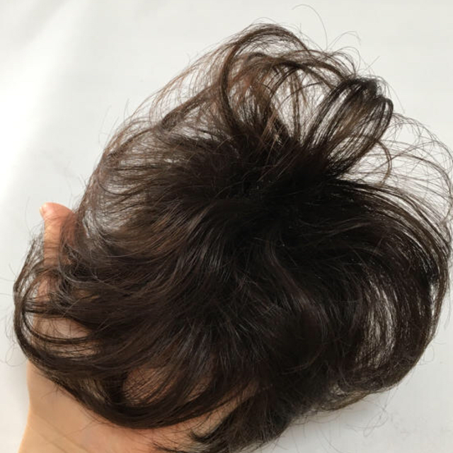 新品！頭頂部付け毛ヘア医療用にもダークブラウン★洗える男女兼用耐熱 レディースのウィッグ/エクステ(その他)の商品写真