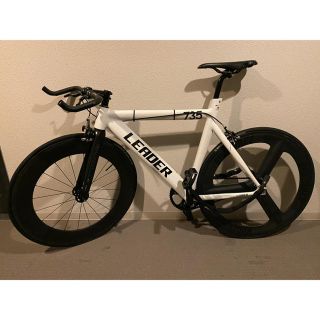 リーダーバイク735☆美品MサイズLEADER白カスタム品ピストバイクの通販