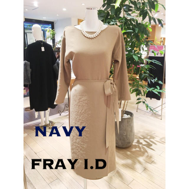 FRAY I.D(フレイアイディー)の【美品】ラップデザイン ワンピース ネイビー  膝丈 レディースのワンピース(ひざ丈ワンピース)の商品写真