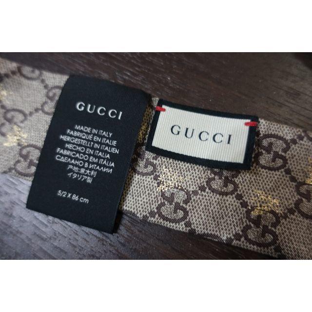 Gucci(グッチ)のGGビー（ハチ） シルク ネックボウ　ブラック　年内価格 レディースのファッション小物(バンダナ/スカーフ)の商品写真