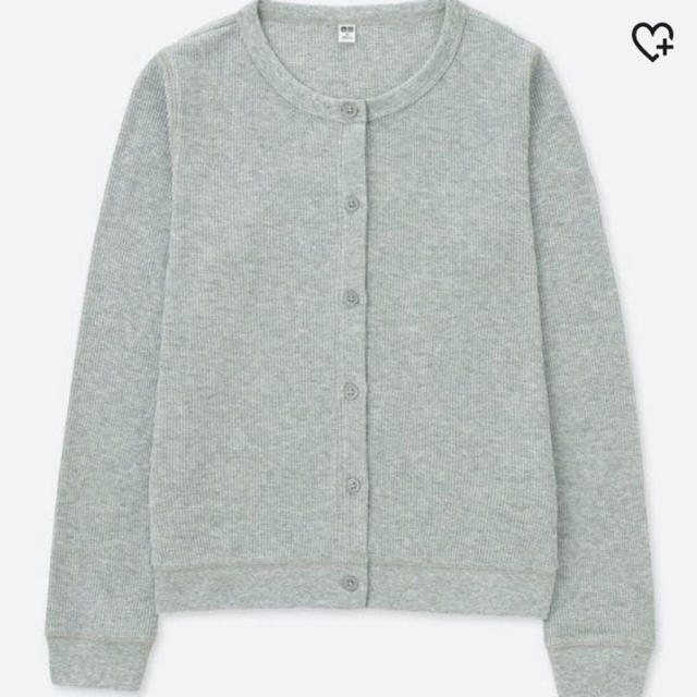 UNIQLO(ユニクロ)のワッフルカーディガン　グレー　L ユニクロ　gu  しまむら レディースのトップス(カーディガン)の商品写真