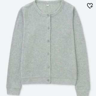 ユニクロ(UNIQLO)のワッフルカーディガン　グレー　L ユニクロ　gu  しまむら(カーディガン)