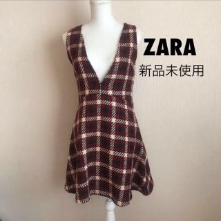 ザラ(ZARA)のZARA ジャンパースカート フレア　ミニワンピース　ザラ(ミニワンピース)