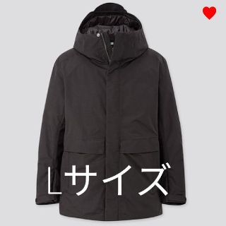 ユニクロ(UNIQLO)のAH ハイブリッドダウンスノーボードパーカ ブラック Lサイズ ユニクロ(ダウンジャケット)