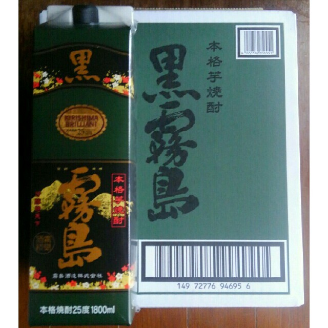 新品、未開封、黒霧島 25度数 1800mlを、12本-