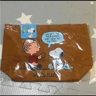 スヌーピー(SNOOPY)の新品 ★ スヌーピー コットンランチトート ブラウン(弁当用品)